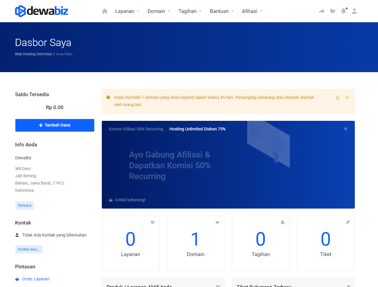 Cara Mengubah Nameserver Domain di DewaBiz
