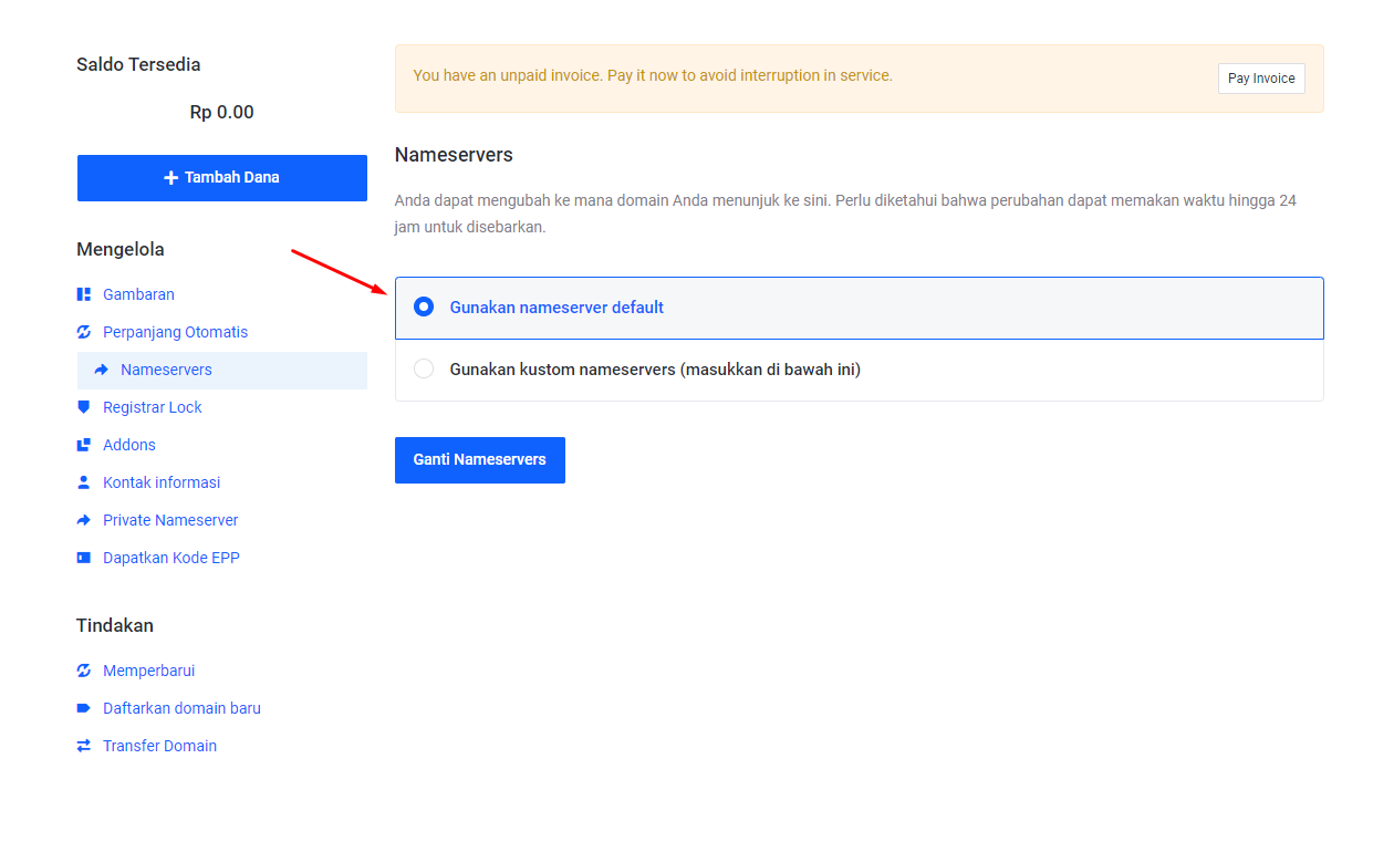 Cara Mengubah Nameserver Domain di DewaBiz