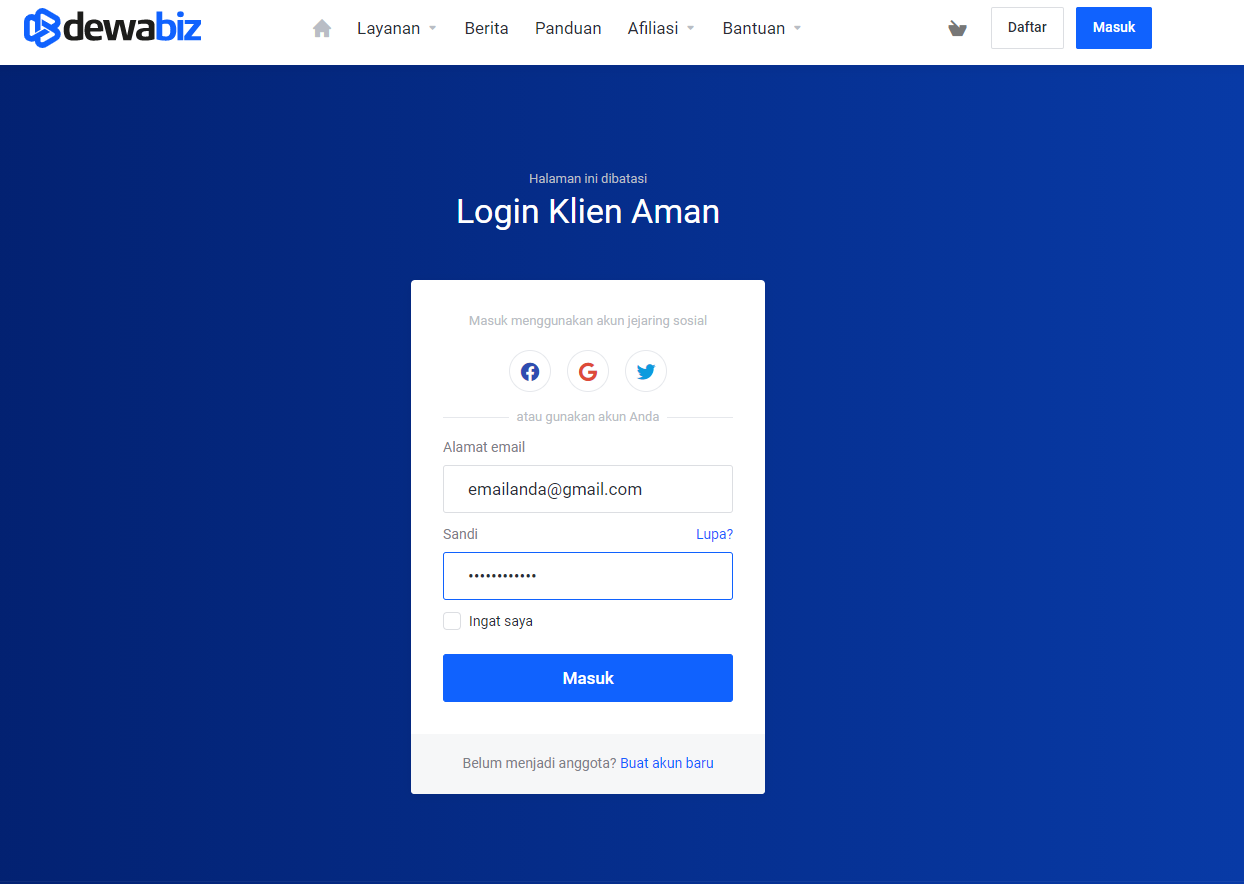 Cara Top Up Saldo di DewaBiz