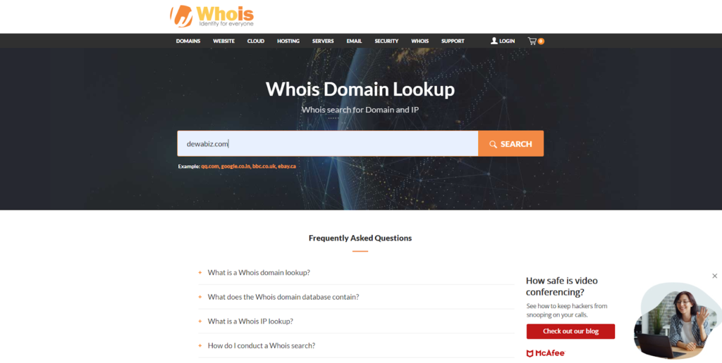 cara mengetahui hosting website