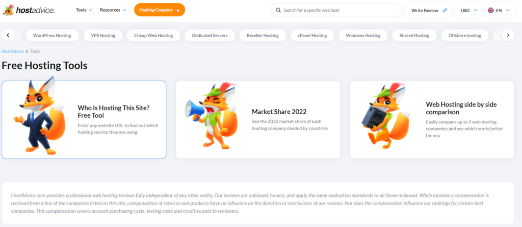 mengetahui hosting dengan hostadvice.com