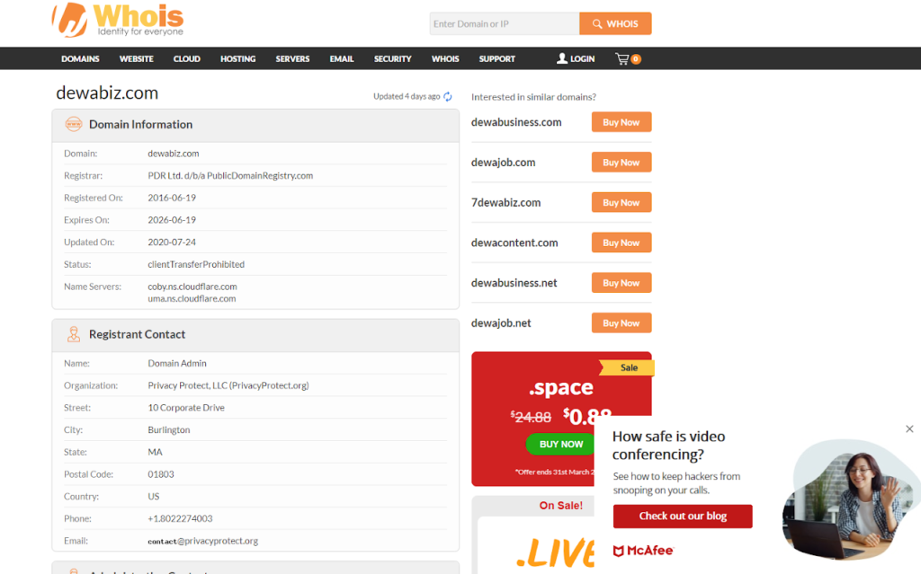 mengetahui hosting dengan whois