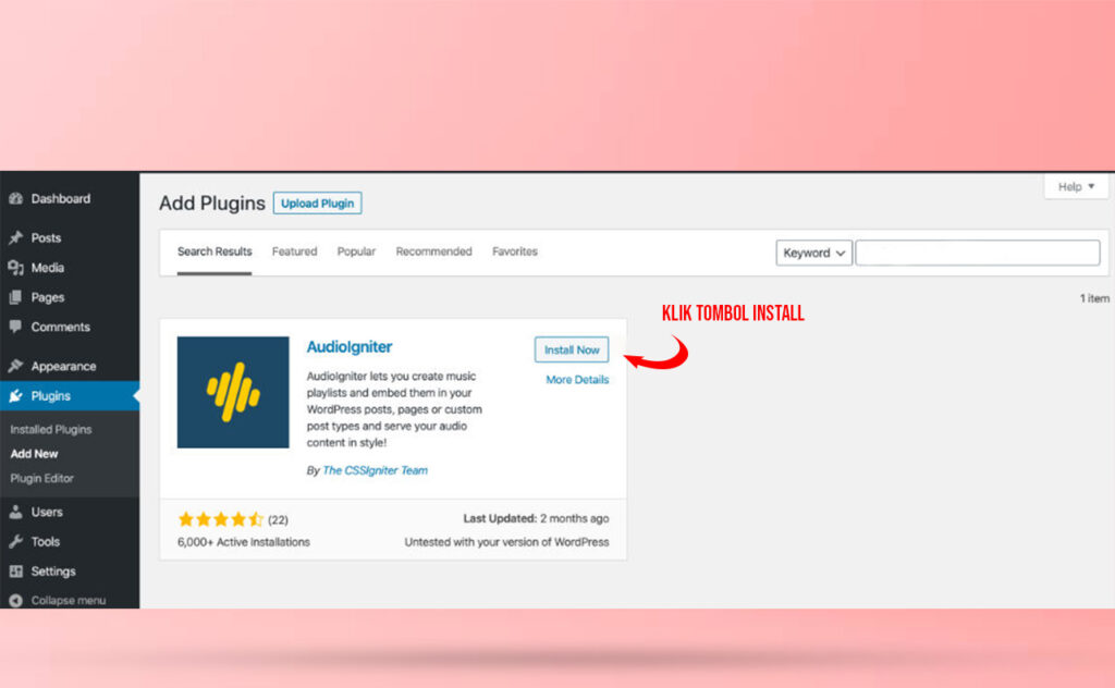 cara memasang audio ke wordpress