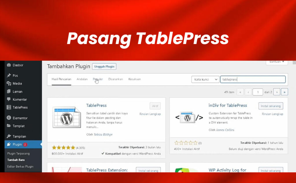 cara membuat table di WordPress