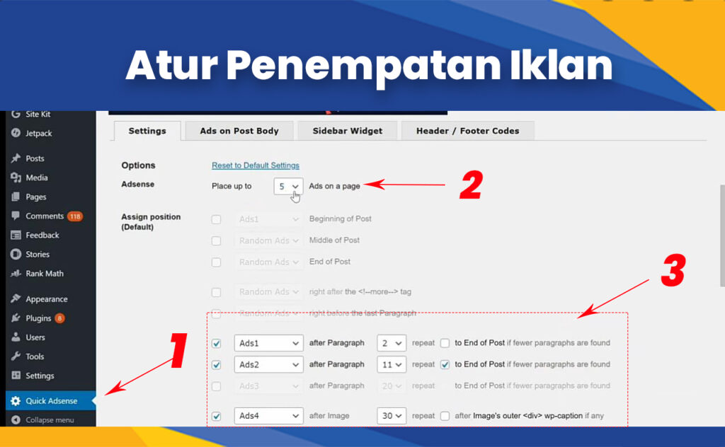 cara pasang iklan di tengah artikel wordpress